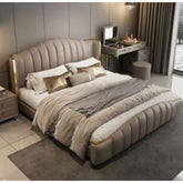 Trueliving King Size Dark bed Laminated Finish & PU Finish 6Ft *6Ft *1Ft
